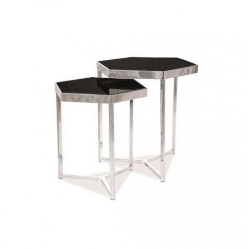 Журнальний столик Signal Milos Чорний/Хром